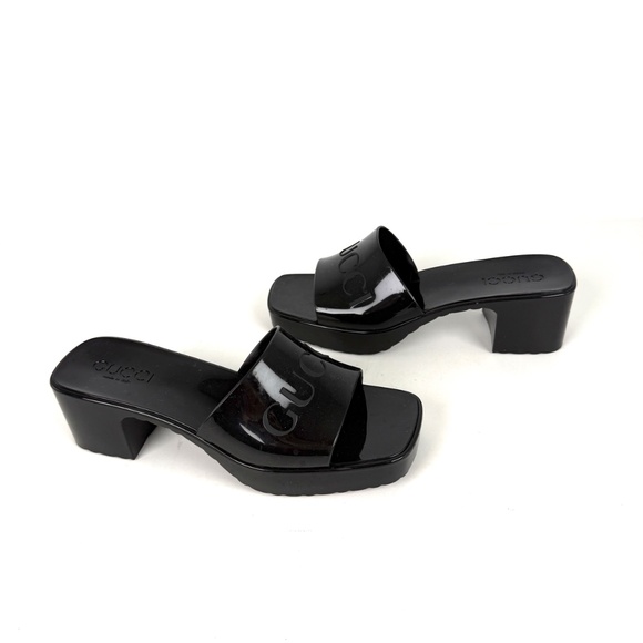 GUCCI Rubber Black Platform Slide Sandals 36, 6 - Picture 3 of 14